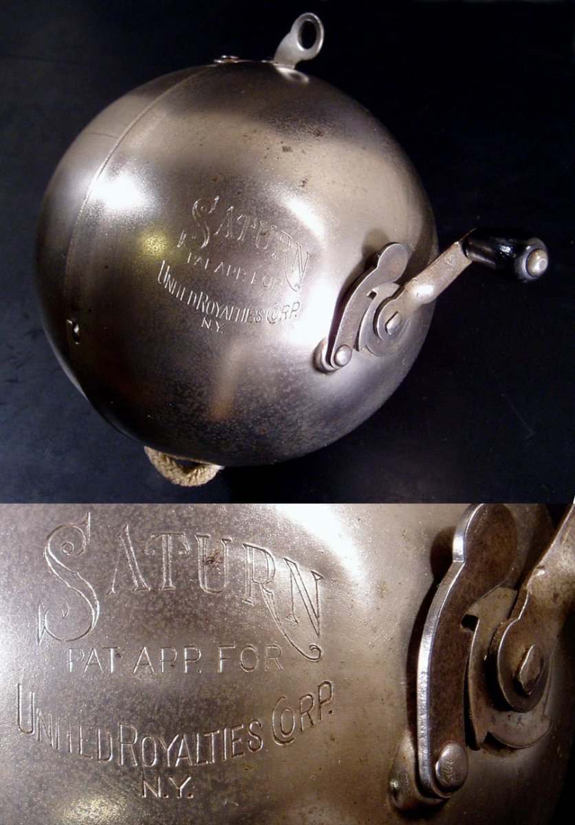 画像1: 1910's "SATURN" Steel Clothes-Line Reel (1)