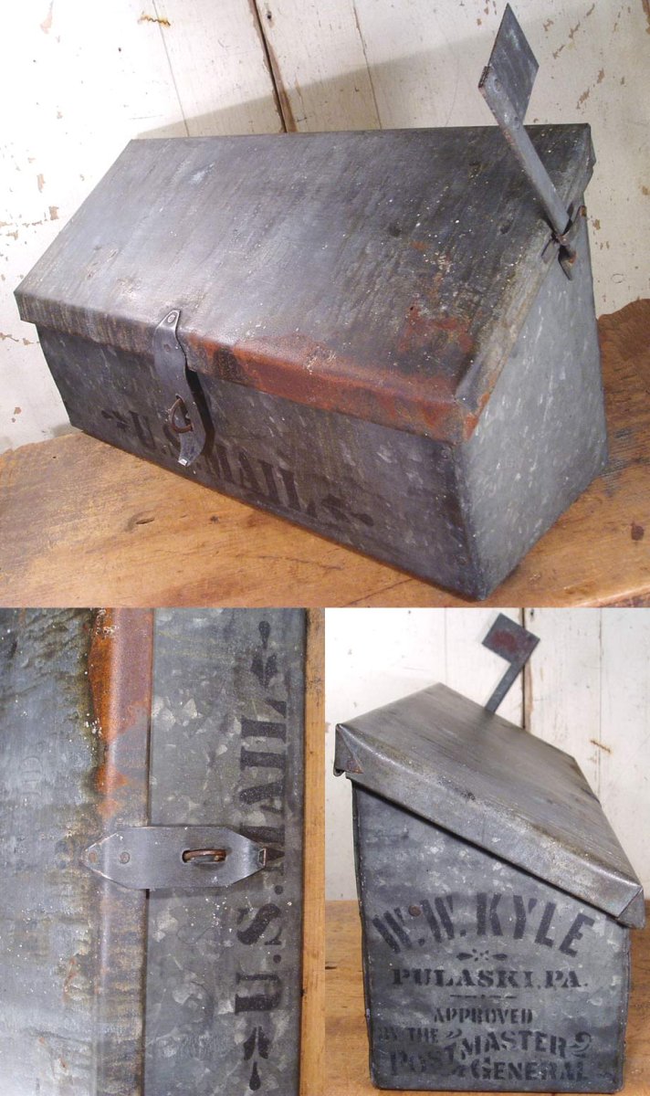 画像1: 1900-10's Stenciled "U.S. MAIL" BOX (1)