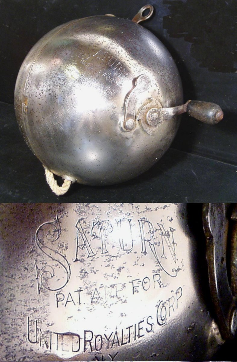 画像1: 1910's "SATURN" Steel Clothes-Line Reel (1)