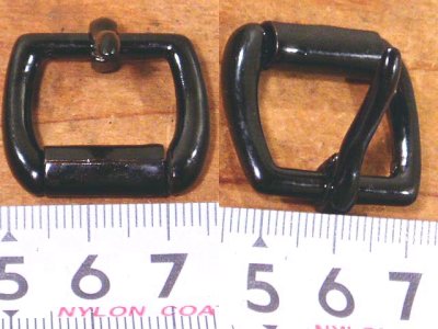 画像2: 1940's "Black Enameled Steel" Adjustment buckle