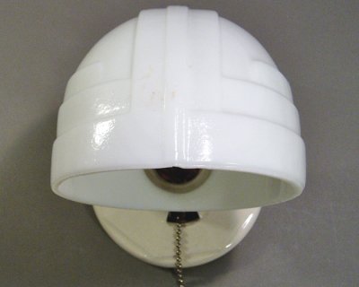 画像3: "ART DECO" Milk Glass Bathroom Lamp