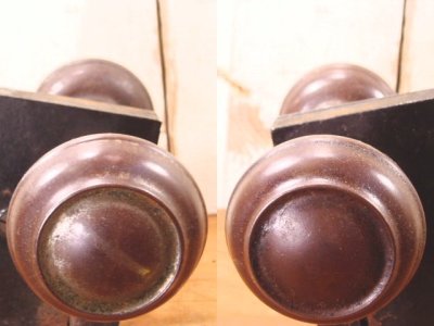 画像1: Antique "STEEL" Doorknob Unit w/ Skeleton Key