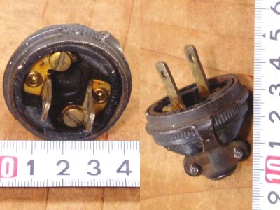画像1: 1930-40's "Steel×Bakelite" Electric Plug