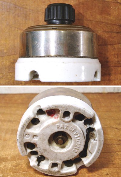 画像1: 1910-20's "Porcelain Base" Turn Switch