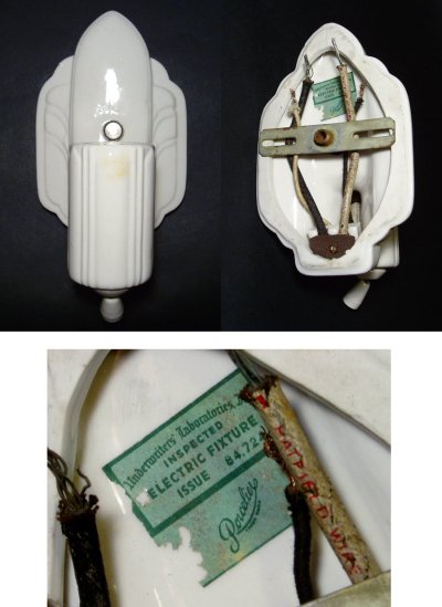 画像3: 1930-40's "Art Deco" Porcelain Candle Lamp