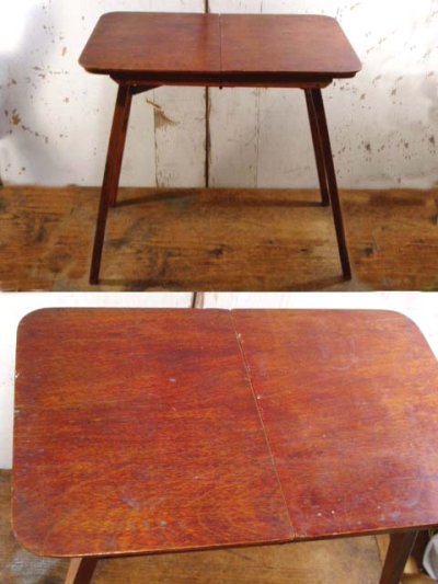 画像1: 1920-30's "Salesman Sample" Wood【MINI】Folding Table