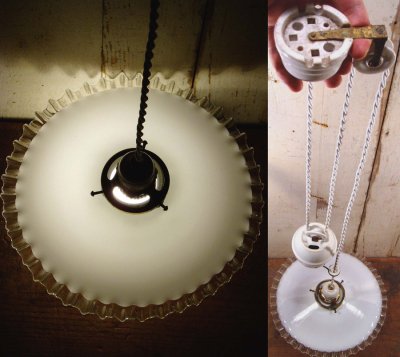 画像1: 1920-30's French Country "Rise＆Fall" Pendant Lamp【Complete】