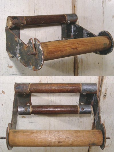 画像1: 1920's Wood＆Metal Country "Rustic" Toilet Paper Holder