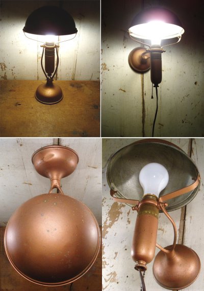 画像1: Early-1900's "Wishbone" BRASS 2-Way Lamp