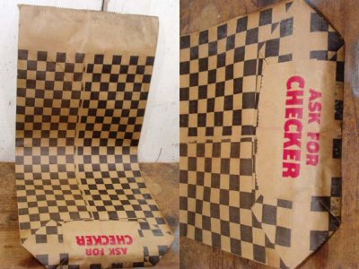 画像1: 1920-30's "CHECKER" Big Paper Bag