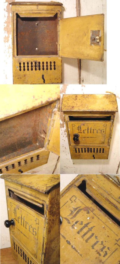 画像1: 1910-20's French Country Antique "Shabby" Letter Box