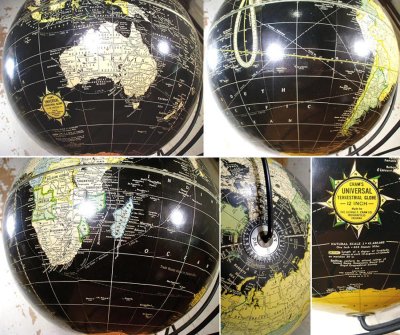 画像2: 1940's "Black Ocean" World Globe 【12 inch】