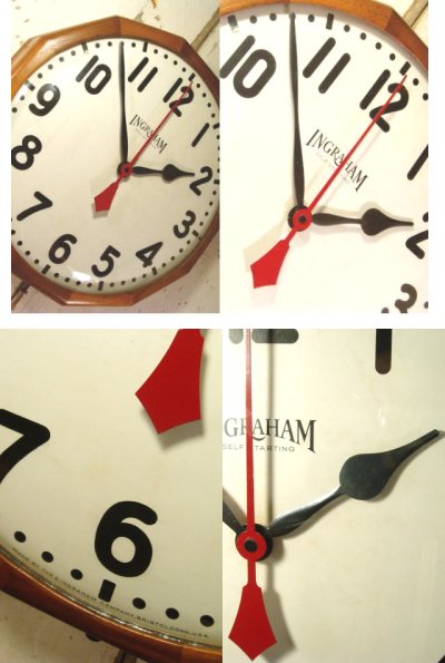 画像2: 50's "INGRAHAM" Wood Wall Clock