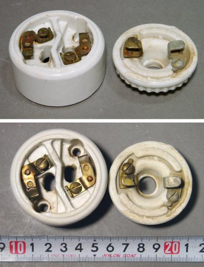 画像2: 1910-20's Porcelain Rosette -Lamp parts-