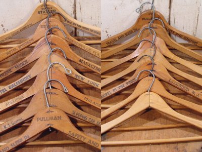 画像2: 14-sets Wood Hanger "Advertising"