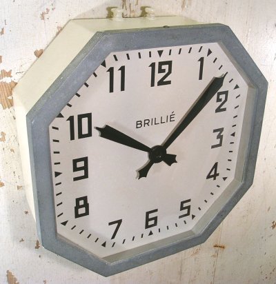 画像1: 1930-40's French "BRILLIE" Octagon Wall Clock