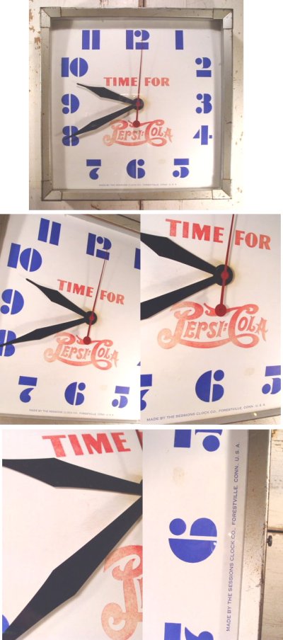 画像2: 1930〜40's "PEPSI-COLA" Advertising Metal Wall Clock