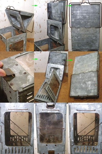 画像3: 1910-20's "Galvanized Steel" Folding Candle Lantern