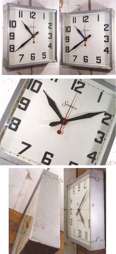 画像1: 1930〜40's "Art-Deco" Metal Case Wall Clock