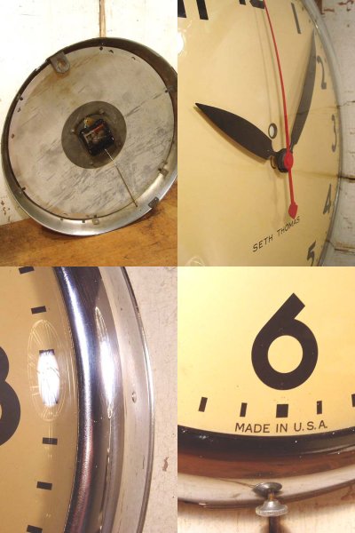画像2: 1950's "Chrome"Metal School Wall Clock