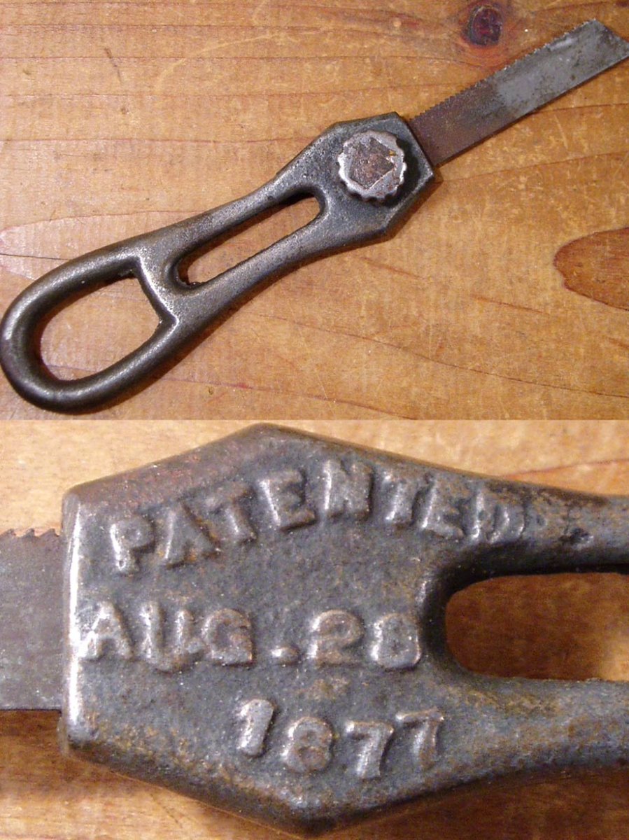 画像1: "Pat.1877" Adjustable "Pocket Saw" Iron Handle (1)