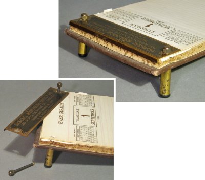 画像2: 1920-30's "Brass ADV Plate" Desk Calender＆Memo-pad