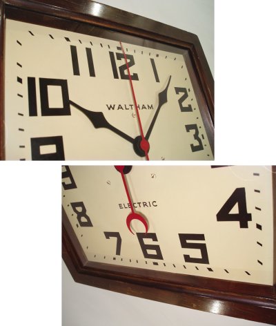 画像2: 1930-40's "Art-Deco" Wood Case Wall Clock