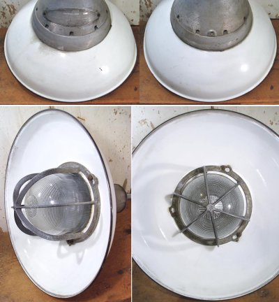 画像1: 1950's "Enamel Shade" Gas Station Light