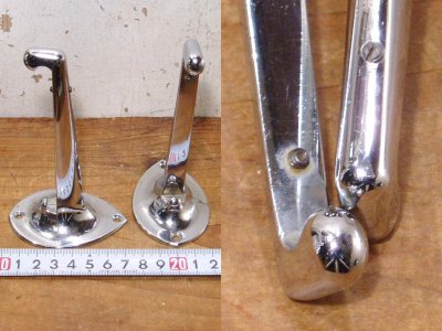 画像2: 1950's "Teardrops" Chrome Bathroom Shelf Brackets