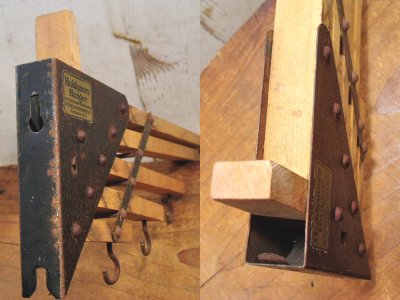 画像3: 1920-30's "Holds more Hanger" Wood＆STEEL Folding Hanger