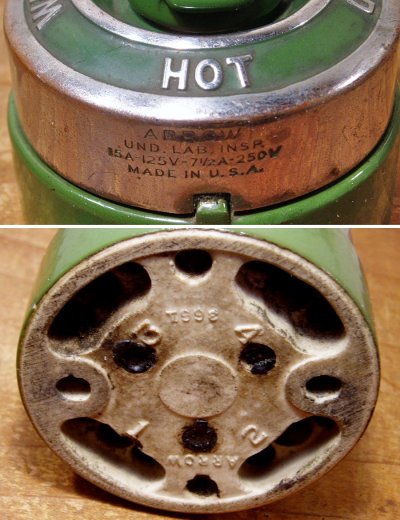 画像1: 1920-30's "GREEN" Porcelain Base Turn Switch