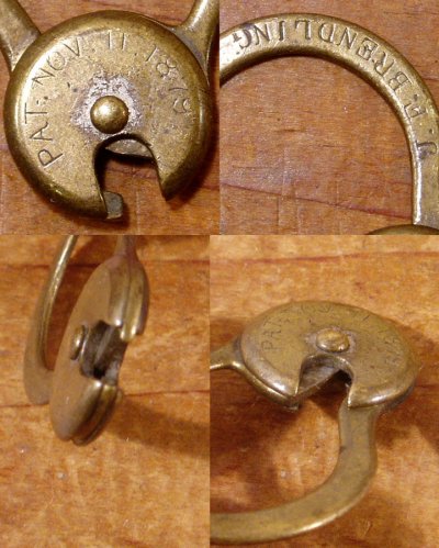 画像1: 【PAT.1879 】Brass "J.F.BRENDLING" Rotating Key Ring