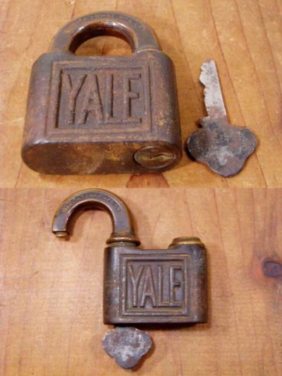 画像1: Antique Brass＆Iron Padlock