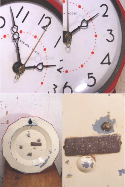 画像2: 1930-40's Art-Deco "Country" Kitchen Clock 