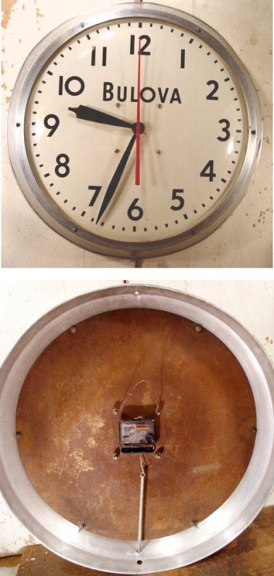画像1: 40's BULOVA "LARGE" Aluminum Garage Clock