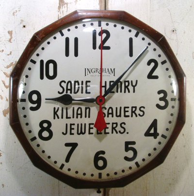 画像1: 1940-50's "Advertising" Wood Wall Clock