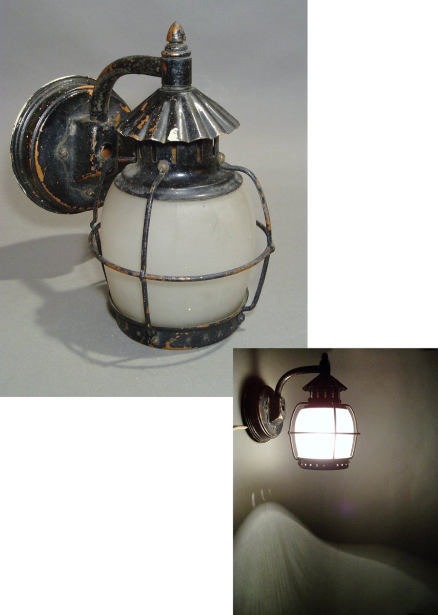 画像1: 1920 - Early1930's "Caged" Copper Porch Lamp  (1)