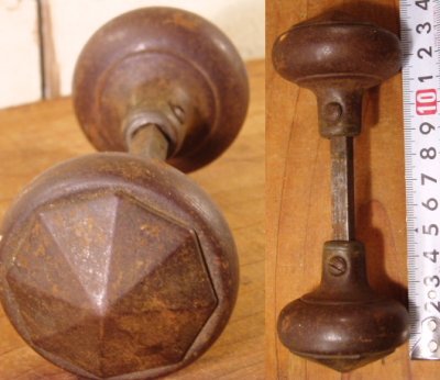 画像1:  Antique Steel Doorknob