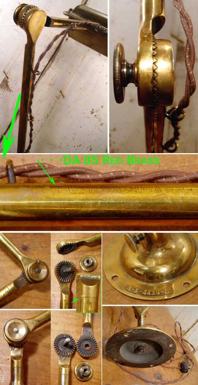 画像3: 1920-30's Cast Brass "Ship's"？ Desk Lamp