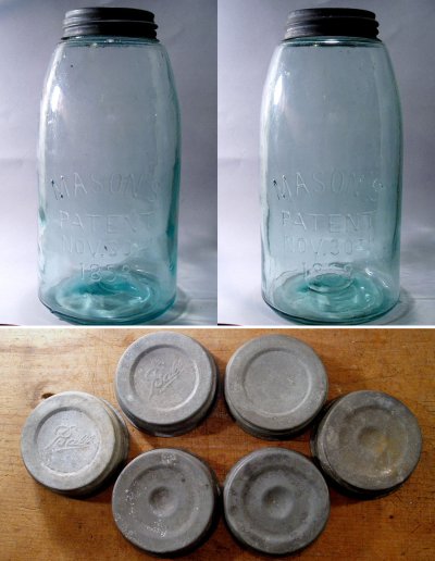 画像2: Around-1900's "MASON" Glass Canning Jar【6-sets + Opener 】