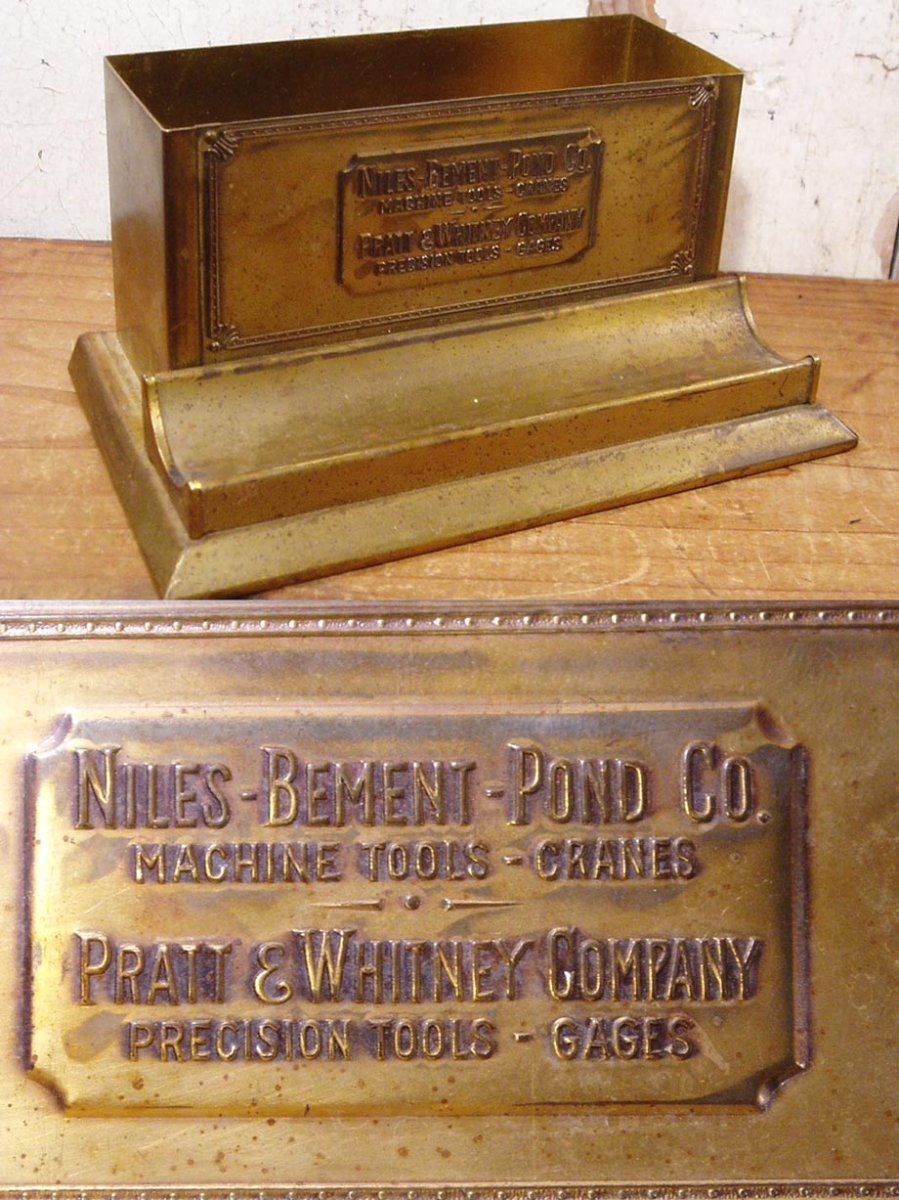 画像1: "Advertising" Brass Pen Holder＆Desk Organizer (1)