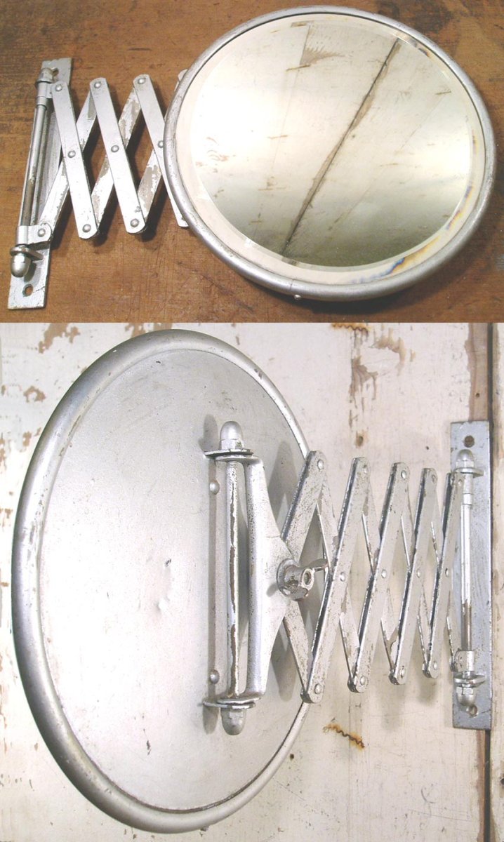 画像1: "BEVELED-Mirror" Accordion Shaving Mirror (1)