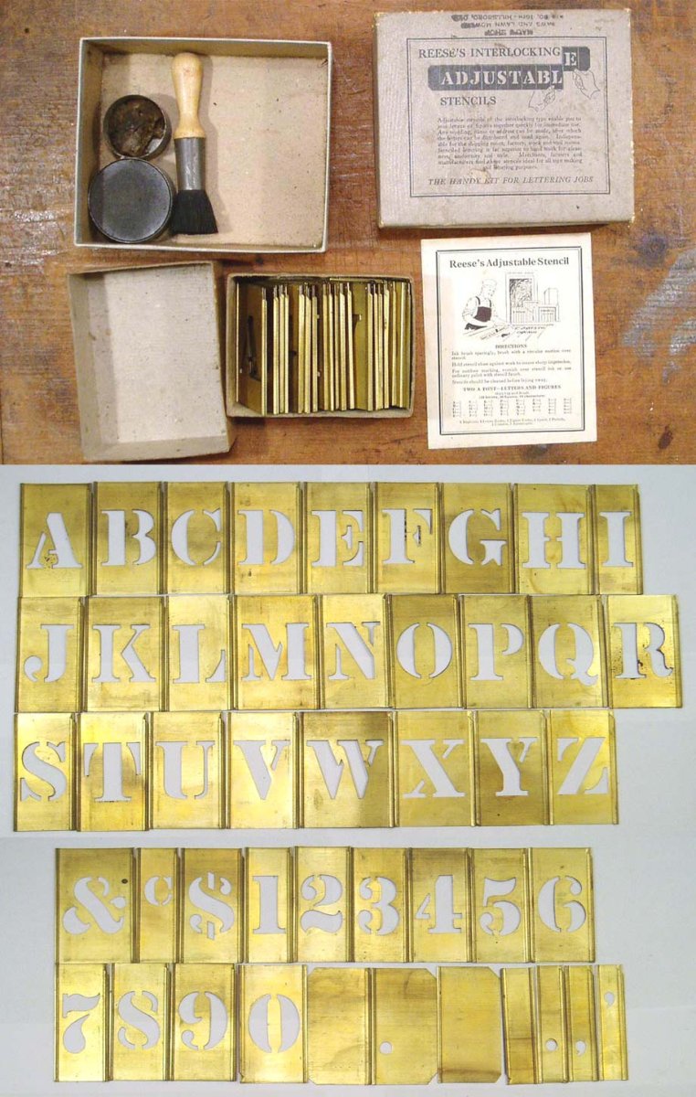 画像1: 【COMPLETE】1930-40's Brass "STENCIL"  Plate (1)