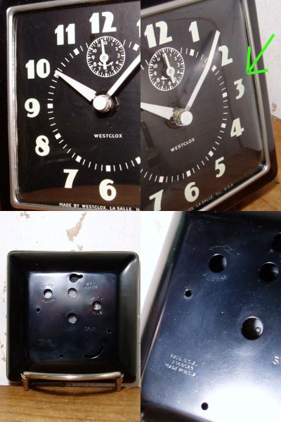 画像2: 1940's "Art-Deco"  Black Desk Clock