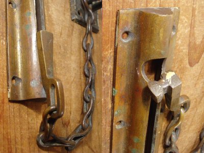 画像1: "Solid Brass" Slide Chain Door Lock
