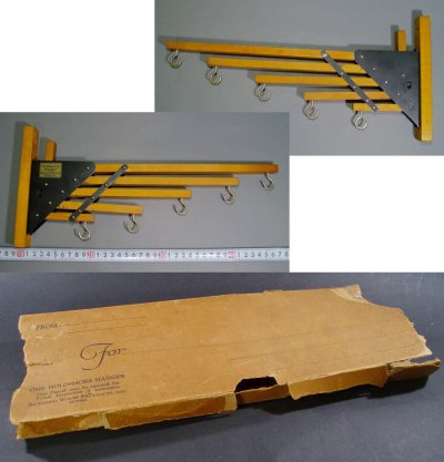 画像3: 1920-30's "Holds more Hanger" Wood＆Steel Folding Hanger 【DEAD-STOCK】