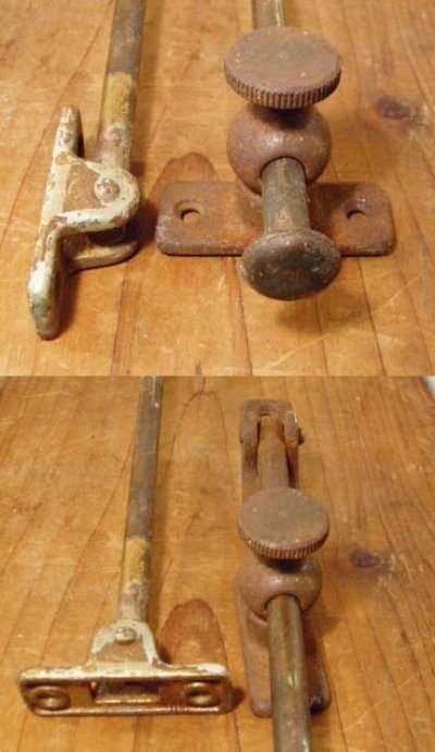 画像1: 2 Antique Window "Cast Iron" Adjuster-Lock