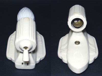 画像2: 1930-40's "Art Deco" Porcelain Candle Lamp