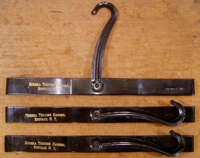 画像1: 1900-20's Black Metal "Advertising" Trousers Hanger【3-sets】