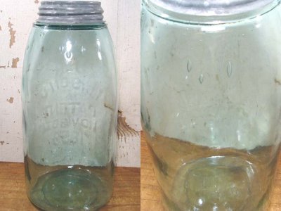 画像3: Around-1900's "BIG" Embossed Glass Canning Jar 